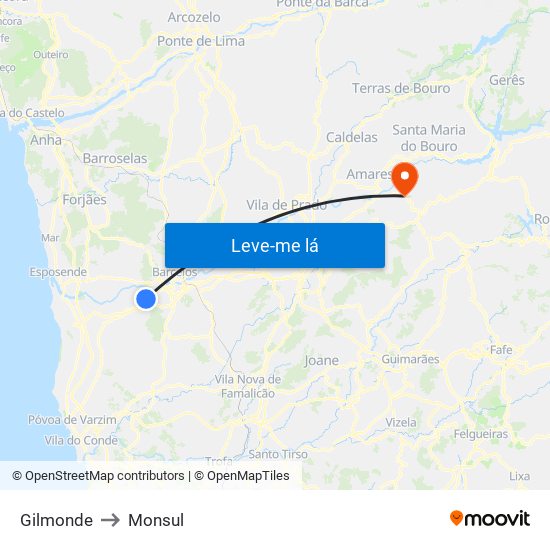 Gilmonde to Monsul map