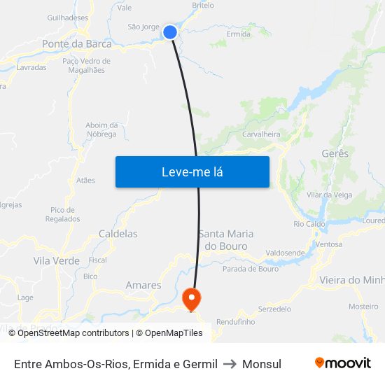 Entre Ambos-Os-Rios, Ermida e Germil to Monsul map