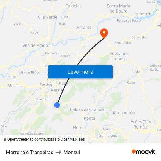 Morreira e Trandeiras to Monsul map