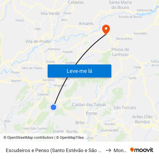 Escudeiros e Penso (Santo Estêvão e São Vicente) to Monsul map