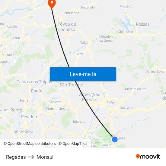 Regadas to Monsul map