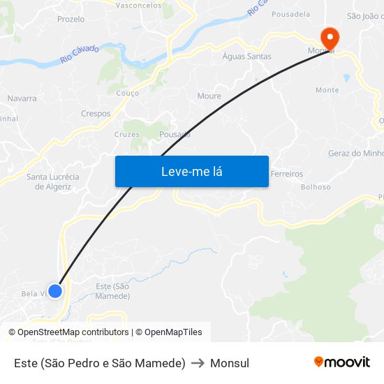 Este (São Pedro e São Mamede) to Monsul map