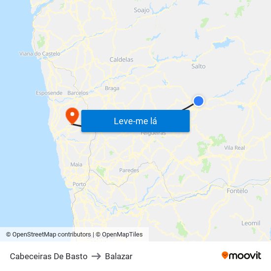 Cabeceiras De Basto to Balazar map