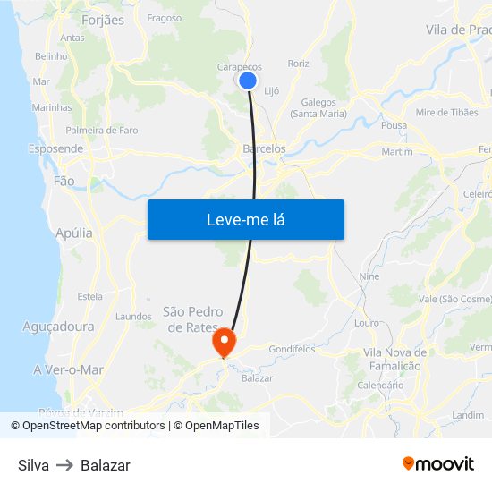Silva to Balazar map