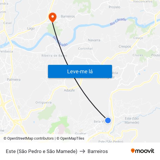 Este (São Pedro e São Mamede) to Barreiros map