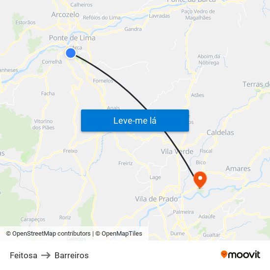 Feitosa to Barreiros map