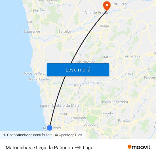 Matosinhos e Leça da Palmeira to Lago map