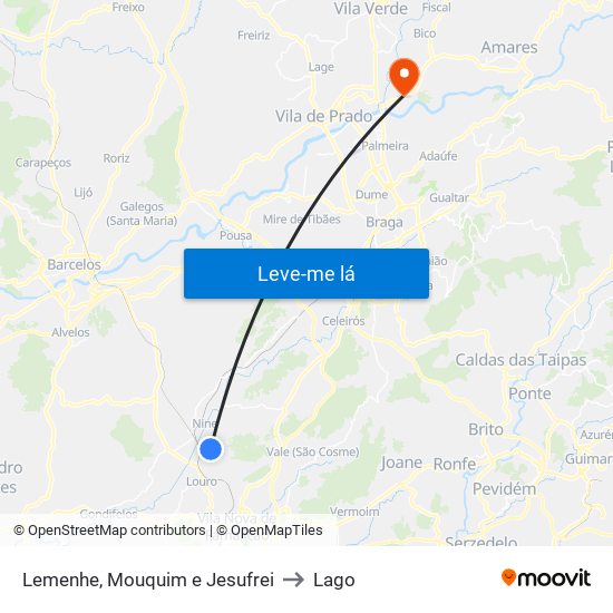 Lemenhe, Mouquim e Jesufrei to Lago map