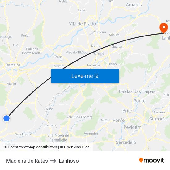 Macieira de Rates to Lanhoso map