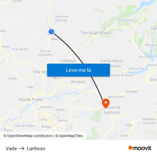 Vade to Lanhoso map