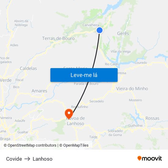 Covide to Lanhoso map