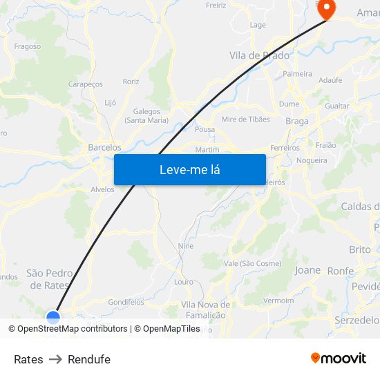 Rates to Rendufe map