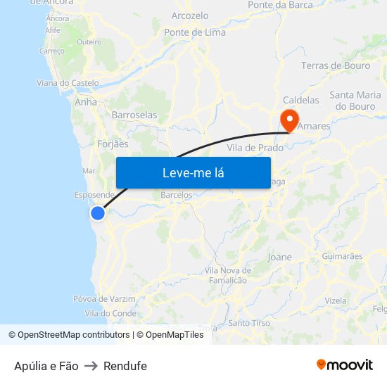 Apúlia e Fão to Rendufe map