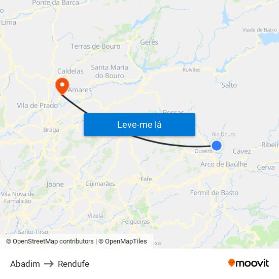 Abadim to Rendufe map
