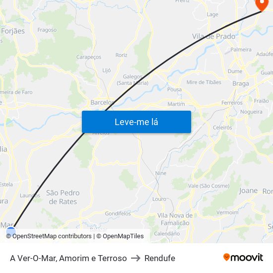 A Ver-O-Mar, Amorim e Terroso to Rendufe map