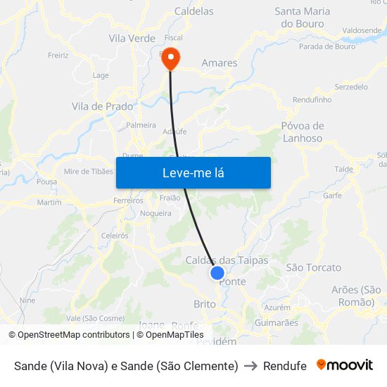 Sande (Vila Nova) e Sande (São Clemente) to Rendufe map