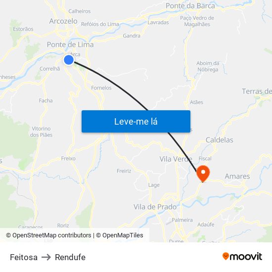 Feitosa to Rendufe map
