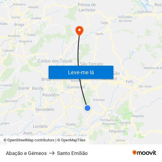 Abação e Gémeos to Santo Emilião map