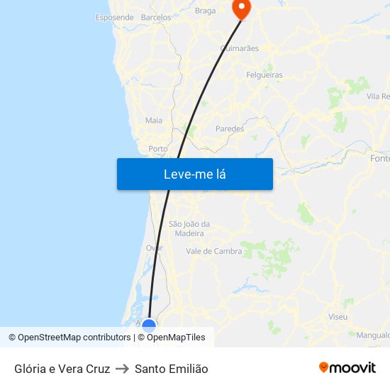 Glória e Vera Cruz to Santo Emilião map