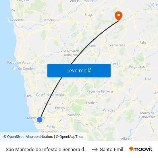 São Mamede de Infesta e Senhora da Hora to Santo Emilião map