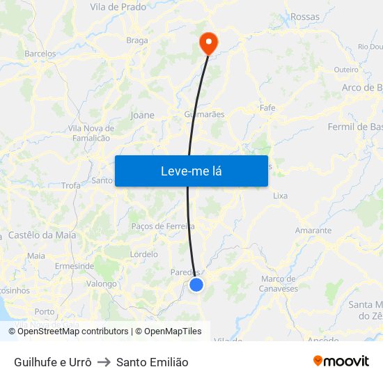 Guilhufe e Urrô to Santo Emilião map
