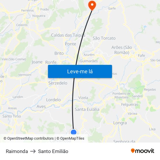Raimonda to Santo Emilião map
