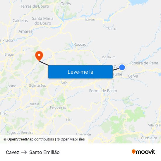 Cavez to Santo Emilião map