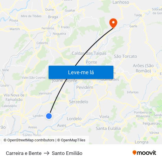 Carreira e Bente to Santo Emilião map
