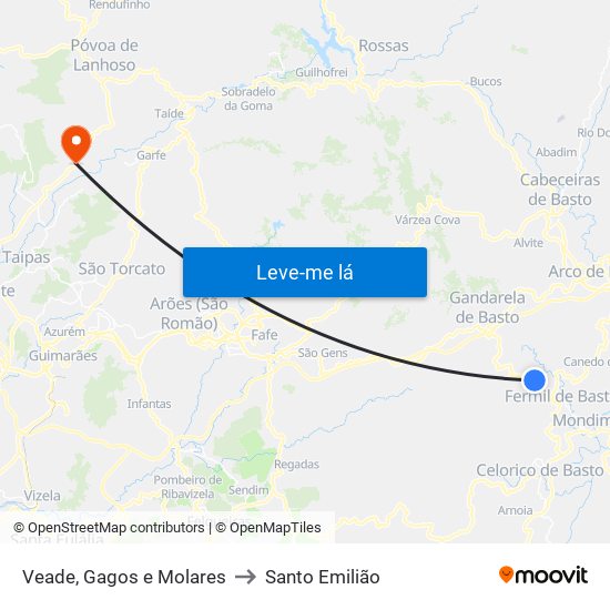 Veade, Gagos e Molares to Santo Emilião map