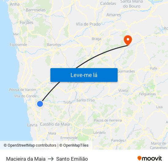 Macieira da Maia to Santo Emilião map