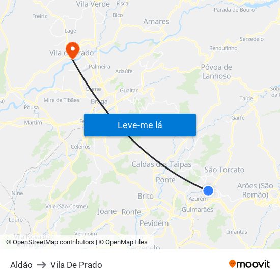 Aldão to Vila De Prado map