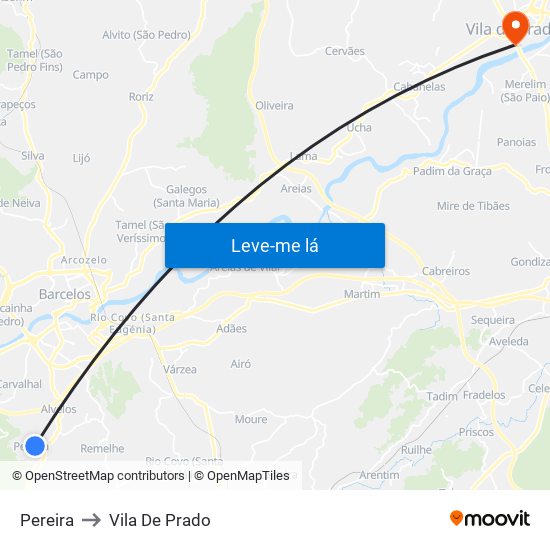 Pereira to Vila De Prado map