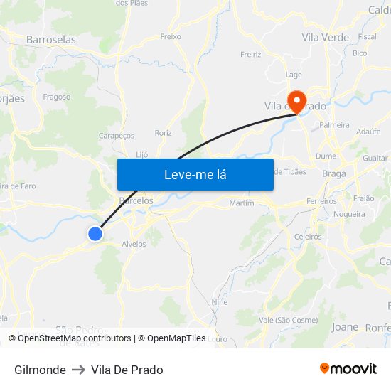 Gilmonde to Vila De Prado map