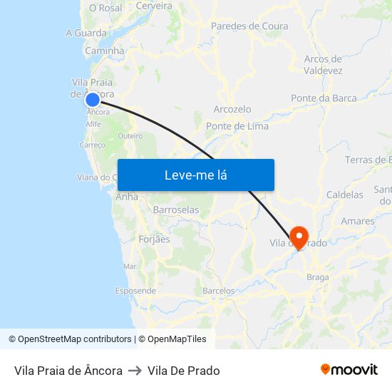 Vila Praia de Âncora to Vila De Prado map