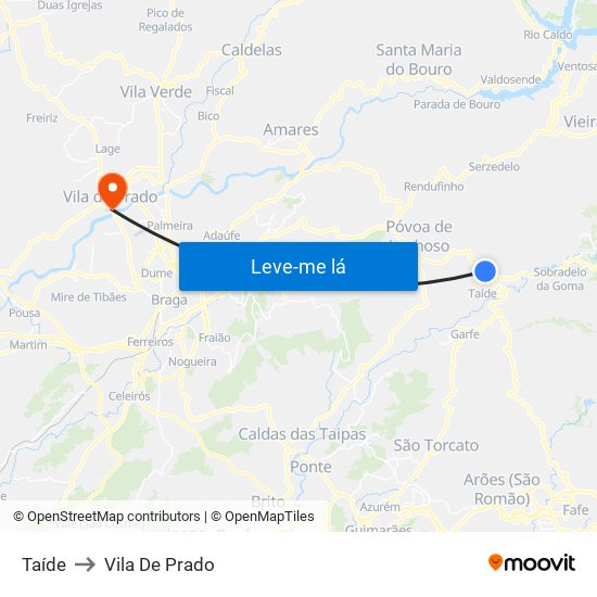 Taíde to Vila De Prado map