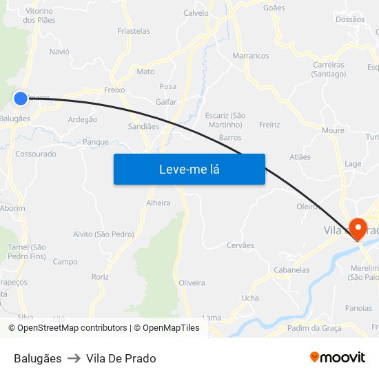 Balugães to Vila De Prado map