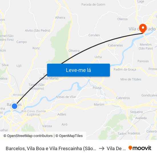 Barcelos, Vila Boa e Vila Frescainha (São Martinho e São Pedro) to Vila De Prado map