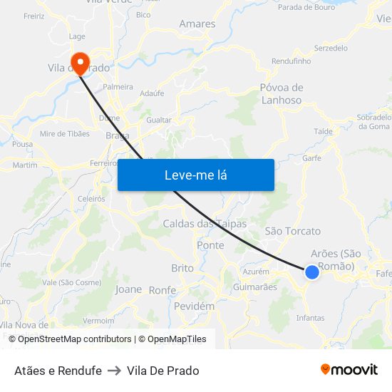 Atães e Rendufe to Vila De Prado map