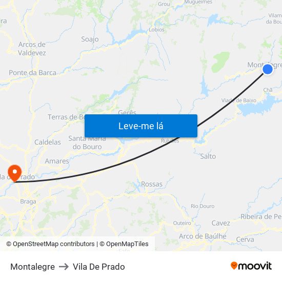 Montalegre to Vila De Prado map