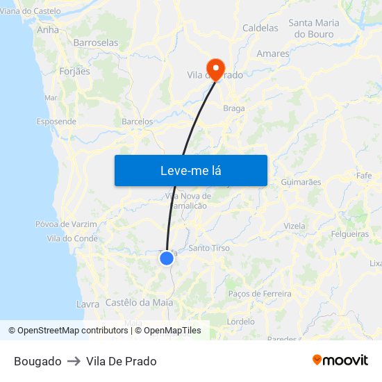 Bougado to Vila De Prado map