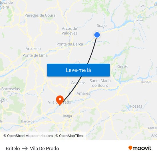 Britelo to Vila De Prado map