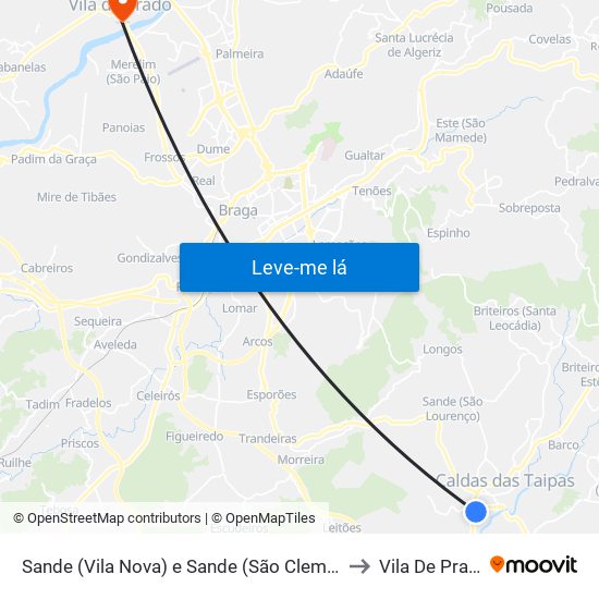 Sande (Vila Nova) e Sande (São Clemente) to Vila De Prado map