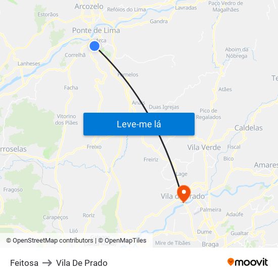 Feitosa to Vila De Prado map