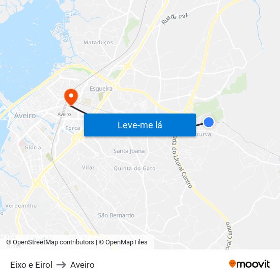 Eixo e Eirol to Aveiro map