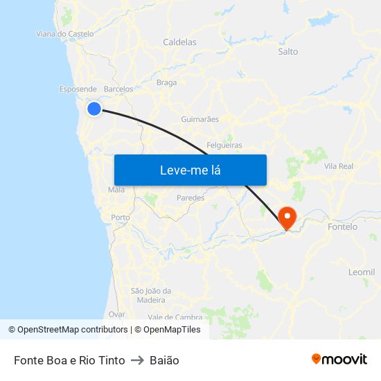 Fonte Boa e Rio Tinto to Baião map