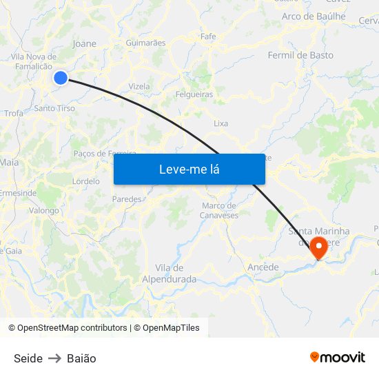 Seide to Baião map