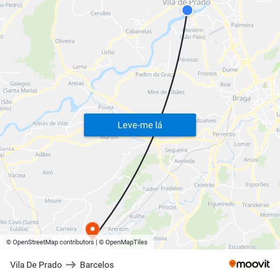 Vila De Prado to Barcelos map
