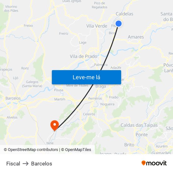 Fiscal to Barcelos map