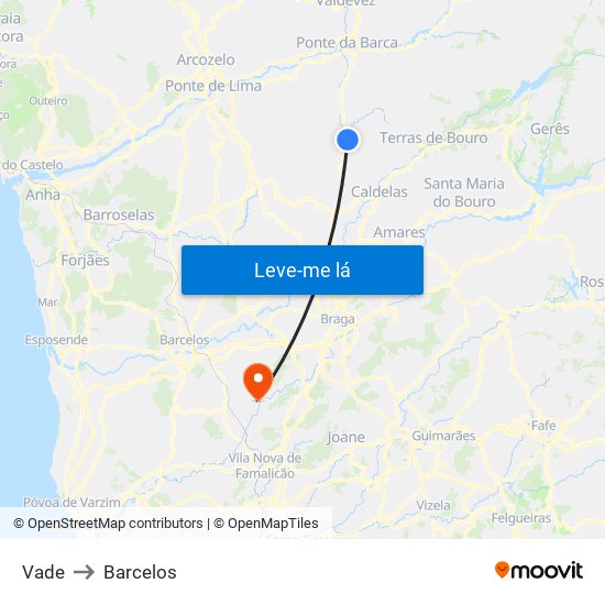 Vade to Barcelos map