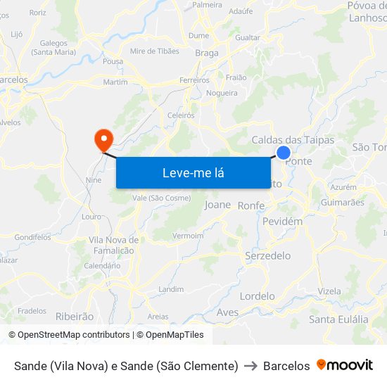 Sande (Vila Nova) e Sande (São Clemente) to Barcelos map